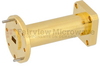 WR-22 to WR-42 Waveguide Transition 2 Inch Length Using UG-383/U to UG-595/U Flange - SMW22TS42001 - Fairview Microwave Inc.