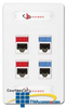 Siemon 10G MAX Faceplate - 10GMX-FPS04-80 - TelephoneStuff.com