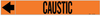 Brady Pipe Markers-To-Go B-946 Black on Orange Vinyl Self-Adhesive Pipe Marker - 2 in Height - 12 in Length - Printed Msg = CAUSTIC with Right Arrow - 108727 - 754473-66959 - R. S. Hughes Company, Inc.