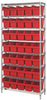 Open Wire Shelving, 8Shelves, 35Bin, Red; Shelving Unit Type Quantum Storage - 44AC8518 - Newark, An Avnet Company