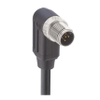 CANopen / DeviceNet Data Single-Ended Cordset: M12 Standard, male, angled, 5-pin, A-coded, black body, 50 V AC / 60 V DC, 4 A; PUR black cable, 4-wires, Data: 2x0.25 mm² + Power: 2x0.34 mm² -- 0935 253 107 - Image