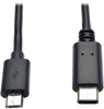 USB 2.0 Cable, USB Micro-B Male to USB Type-C (USB-C) Male, 6-ft. -- U040-006-MICRO - Image