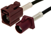 Bordeaux FAKRA Plug to FAKRA Jack Cable 24 Inch Length Using RG174 Coax - PE38752D-24 - Pasternack