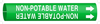 Brady Bradysnap-On B-915 White on Green Plastic Snap-On Pipe Marker - 1/2 in Character Height - Printed Msg = NON-POTABLE WATER with Right Arrow - 4351-A - 754473-67752 - R. S. Hughes Company, Inc.