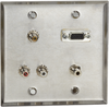 AV Stainless Wallplate w/ (1) VGA F/F (1) 3.5mm F/F (5) RCA F/F - WP820 - Black Box