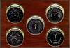 5 Instrument Weather Station - Professional 2S, Brass cases, Black dials, Mahogany panel -  - Maximum Weather Instruments