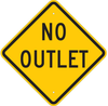 Brady B-555 Aluminum Diamond Yellow Stop Signs, Traffic Control Signs & Banners Sign - 24 in Width x 24 in Height - TEXT: NO OUTLET - 124597 - 754473-81042 - R. S. Hughes Company, Inc.