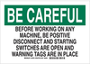 Machine & Operational Sign - 85755 - Brady Corporation
