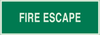 Brady Bradyglo B-347 Polyester / Polystyrene Rectangle Green Emergency Exit & Safe Pathway Sign - 14 in Width x 5 in Height - TEXT: FIRE ESCAPE - 90937 - 754476-90937 - R. S. Hughes Company, Inc.
