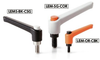 Plastic Clamp Lever, Male Screw - with Push Button -- LEMS-10-20-BK-CBK - Image