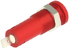 Sheathed Banana Jack, 10A, Qc, Red; Gender Cal Test Electronics - 76AH6672 - Newark, An Avnet Company