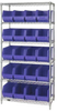 Open Wire Shelving, 6Shelves, 20Bin, Blu; Shelving Unit Type Quantum Storage - 44AC8200 - Newark, An Avnet Company