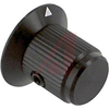 Knob;Dia 0.5in;Shaft Sz 0.25in;Panel;Triangle Skirt Arrow;Black Gloss;Aluminum - 70126059 - Allied Electronics, Inc.