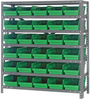 Open Shelving, 7Shelves, 30Bins, Green; Shelving Unit Type Quantum Storage - 44AC8754 - Newark, An Avnet Company