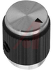 Knob; 0.500 in.; Straight Knurl; 0.125 in.; Black/Natural; Alcoswitch - 70156336 - Allied Electronics, Inc.