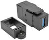 USB 3.0 All-in-One Keystone/Panel Mount Coupler (F/F), Black -- U325-000-KP-BK - Image