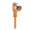 M12 F&B (PVC) Sensor/Actuator Single-Ended Cordset: Female, angled, 4-pin, A-coded, orange body, 230 V AC/DC, 4 A; PVC orange cable, 4-wires, 0.25 mm² - PRKWT 4-07 - Belden Inc.