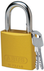 Brady Yellow Aluminum 6-pin Keyed & Safety Padlock 99611 - 1 1/2 in Width - 1 3/5 in Height - 1/4 in Shackle Diameter - 2 Key(s) Included - 754476-99611 - 754476-99611 - R. S. Hughes Company, Inc.