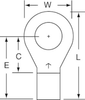 3M Scotchlok Red Brazed Non-Insulated Brazed Ring Terminal M8-516RX - 1.06 in Length - 0.59 in Wide - 0.175 in Inside Diameter - 5/16 in Stud - 051128-58695 - R. S. Hughes Company, Inc.
