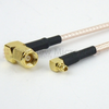 RA MMCX Plug (Male) to RA SMC Plug (Male) Cable RG316 Coax Up To 3 GHz in 120 Inch - FMC1928315-120 - Fairview Microwave Inc.