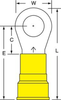 3M Scotchlok Yellow Brazed Nylon Brazed Ring Terminal MN4-38RX - 1.74 in Length - 0.68 in Wide - 0.28 in Inside Diameter - 3/8 in Stud - 051128-59002 - R. S. Hughes Company, Inc.
