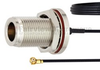 N Female Bulkhead to WMCX 1.6 Plug Cable 0.81mm Coax in 12 Inch and RoHS Compliant - FMCA1014-12 - Fairview Microwave Inc.