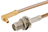 SMA Female Bulkhead to MMCX Plug Right Angle Cable 48 Inch Length Using RG316 Coax - PE34686-48 - Pasternack