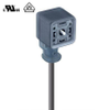 GAN - Molded Female Cordset, Form A, Contacts: 3+PE (PE at 12 o'clock), with GN-YE LEDs for pressure switch, 250 V | 10 A, IP67; PVC Grey, 5x0.75mm² (18AWG); cURus 2238 - GAN31LU-P1M-611 - Belden Inc.