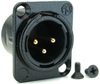 AVP XLR 3Pin Male Blk/Gold Panel Mount Kit -- AVPUNY330 - Image