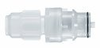 Flared fitting, valved, 1/2