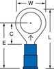 3M Scotchlok Blue Butted Vinyl Butted Ring Terminal MVU14-38RK - 1.13 in Length - 0.56 in Wide - 0.07 in Inside Diameter - 3/8 in Stud - 054007-01458 - R. S. Hughes Company, Inc.