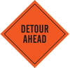 Brady Mesh Diamond Orange Road Construction Sign - 48 in Width x 48 in Height - TEXT: DETOUR AHEAD - 56767 - 754476-56767 - R. S. Hughes Company, Inc.