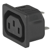IEC Appliance Outlet F, Snap-in Mounting, Front Side, Solder or Quick-connect Terminal -- 6600-4 - Image