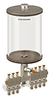 Clear View Multiple Feed Manual Lubricator, 1/2 gal Pyrex Reservoir, 7 Feeds, 1/4” OD Tube Outlets - B4463-064PB071W - Oil-Rite Corp.