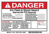 Write-On Arc Flash & Shock Labels (Danger) - 121078 - Brady Corporation