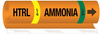 Brady B-689 Orange/Black/Yellow/Green Polyester Pipe Marker - 10 in Width - 14 in Length - Printed Msg = HTRL LIQ AMMONIA LOW with Right Arrow - 145791 - 754473-54583 - R. S. Hughes Company, Inc.