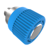 Spring Loaded Plunger, Flare-in, Miniature Size, With hold-open feature, Steel, Blue Knob - 56-321-2-008 - Southco