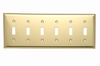 Toggle Switch Openings, Six Gang, Polished Brass - SB6PB - Legrand