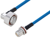 Plenum 7/16 DIN Male Right Angle to N Female Bulkhead Low PIM Cable 50 cm Length Using SPP-250-LLPL Coax Using Times Microwave Parts - PE3C6197-50CM - Pasternack