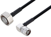 Outdoor Rated 7/16 DIN Male to N Male Right Angle Low PIM Cable 50 cm Length Using SPO-250 Coax Using Times Microwave Parts - PE3C6343-50CM - Pasternack