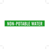 Brady B-946 White on Green Vinyl Self-Adhesive Pipe Marker - 2 1/4 in Height - 2 in Character Height - 14 in Length - Printed Msg = NON-POTABLE WATER - 7397-1 - 754473-67749 - R. S. Hughes Company, Inc.