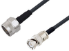 N Male to BNC Male Cable 60 Inch Length Using LMR-195 Coax with HeatShrink - PE3W02743/HS-60 - Pasternack