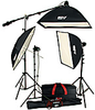 K45 KIT: 3-LIGHT 1800-WATT PORTRAITURE KIT WITH UMBRELLA AND SOFT BOX - 401442 - Smith-Victor Corporation