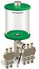 Green Color Key, Clear View Multiple Feed Electro Lubricator, 1 qt Pyrex Reservoir, 5 Feeds, 1/4