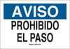 Brady B-401 High Impact Polystyrene Rectangle White Restricted Area / No Trespassing Sign - 10 in Width x 14 in Height - Language Spanish - TEXT: AVISO NO TRASPASE - 39055 - 754476-39055 - R. S. Hughes Company, Inc.