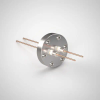 Power Feedthrough, 2KV Pin To Ground, 1KV Pin To Pin, 0.050″, 2 Pins, Copper Conductor, 1.33″ Dia Grade 5 Titanium Conflat Flange, UHV Rated, Bakeable To 450°C - A23183-1-CF - MPF Products, INC.