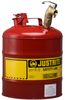 Justrite Red Steel 5 gal Safety Can - 15 7/8 in Height - 11 3/4 in Overall Diameter - 697841-14029 - 697841-14029 - R. S. Hughes Company, Inc.