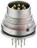 connector,circular din,male receptacle,rear mount,shielding,pcb pins,3 contact - 70151293 - Allied Electronics, Inc.