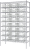 Akro-Mils Akrobin 2000 lb Adjustable Clear Chrome Steel Open Adjustable Fixed Shelving System - 24 Bins - 2000 lb Total Capacity - AWS184830280SC - AWS184830280SC - R. S. Hughes Company, Inc.