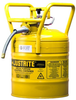 Justrite Accuflow Yellow 5 gal Safety Can - 17 1/2 in Height - 11 3/4 in Overall Diameter - 697841-14086 - 697841-14086 - R. S. Hughes Company, Inc.